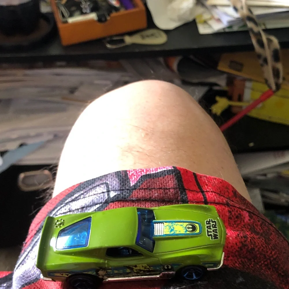 Star Wars Lime Green Collectible Die-Cast Car with Blue Accents
